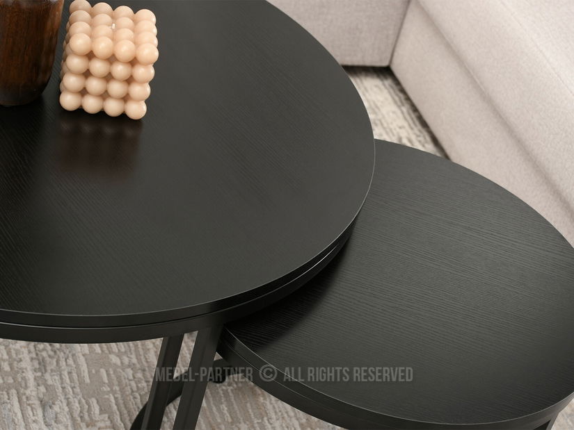 Măsuță de cafea Klara (lemn negru + negru)