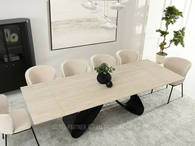 Masă sufragerie Pagina (bej + negru)