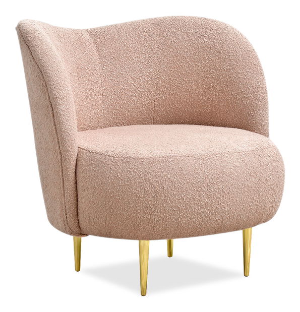 Relaxačné kreslo Corintana (púdrová ružová + zlatá)