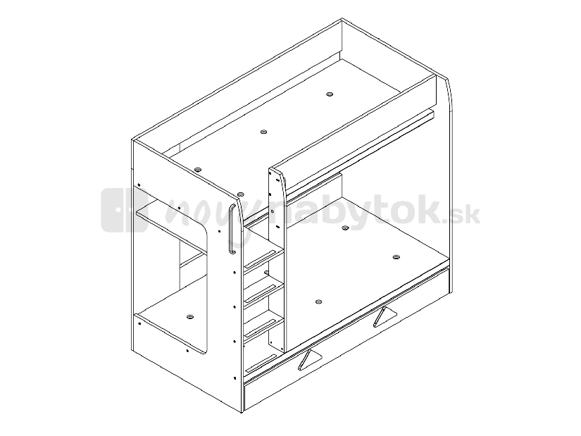 Poschodová posteľ 80 cm BRW Strzalka LOZ1S/90P