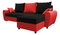 Rohová sedacia súprava Fleur L (červená + čierna) (P)