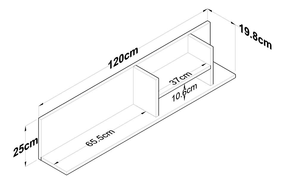 Polc Navope 4 (dió + antracit) 