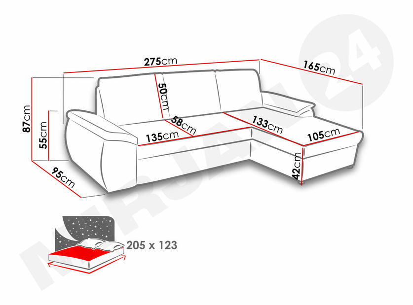 Rohová sedačka Arktos (P) *výpredaj