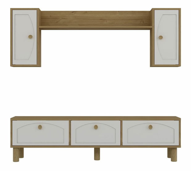 Set za dnevni boravak Simplicado (hrast + bijela)