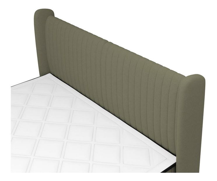 Manželská kontinentálna posteľ 140 cm Dalmo 140 (s roštom) (s úl. priestorom) (zelená + čierna)