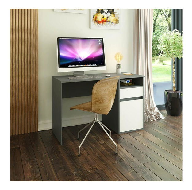 PC asztal Bolegy (grafit + fehér) 