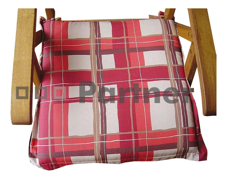 Záhradný matrac červená/hnedá kocka Annecy (k lehátku)