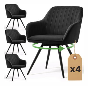 Set blagovaonskih stolica (4 kom.) Tornato (crna)