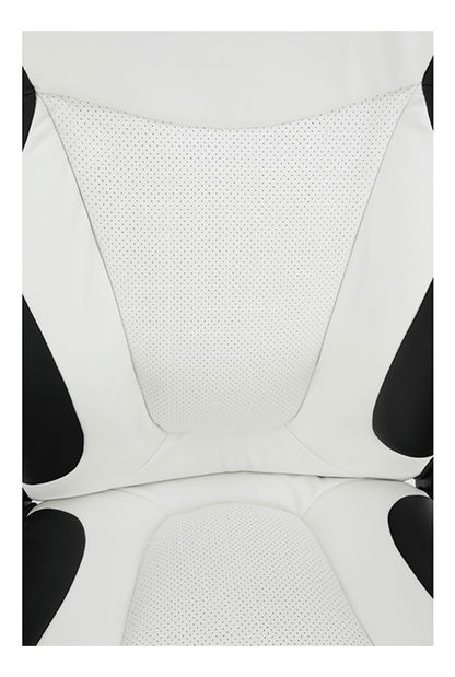 Fotoliu de birou Aefa (piele ecologică Alb + negru)