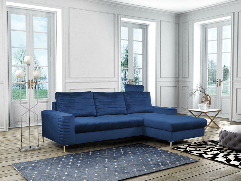 Sarok ülőgarnitúra Coleen (sötétkék) (J)