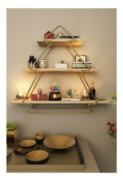 Polica Bipisu 5 (zlatá + hnedá) 