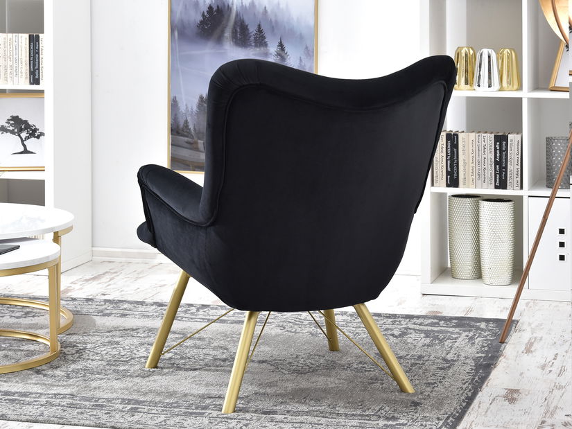 Relaxačné kreslo Dawntawn (čierna + zlatá)