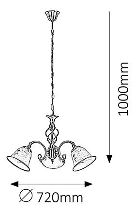 Lustră Art Flower 7173 (bronz + sticlă piatră de orez)