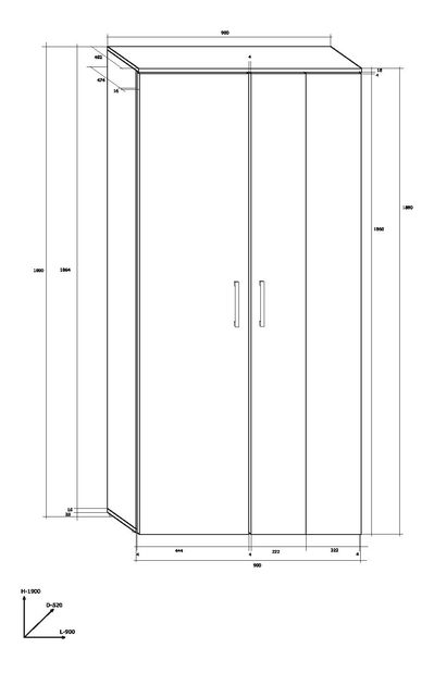 Šatníková skriňa Stella STE-05 7 *výpredaj