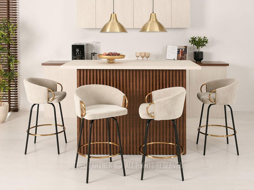 Scaun Carma H (crem + negru)