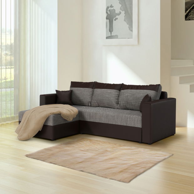 Rohová sedačka Kimber (P) hnedá