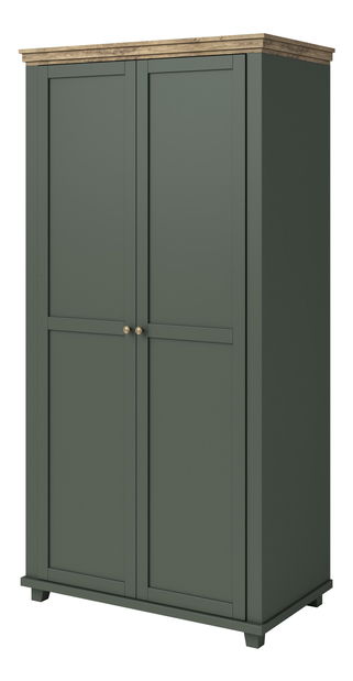 Ormar za garderobu Elvina S Typ 18 (zelena + hrast lefkas)