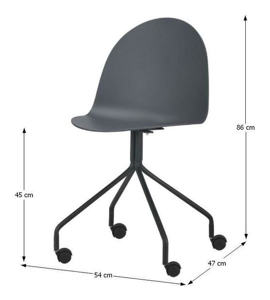 Scaun de birou Bruna (Gri închis)