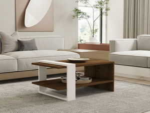 Măsuță de cafea Falck 1 (nuc + alb)