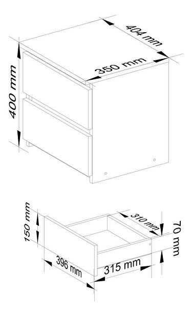 Éjjeliszekrény Operativos (artisan tölgy + grafit)