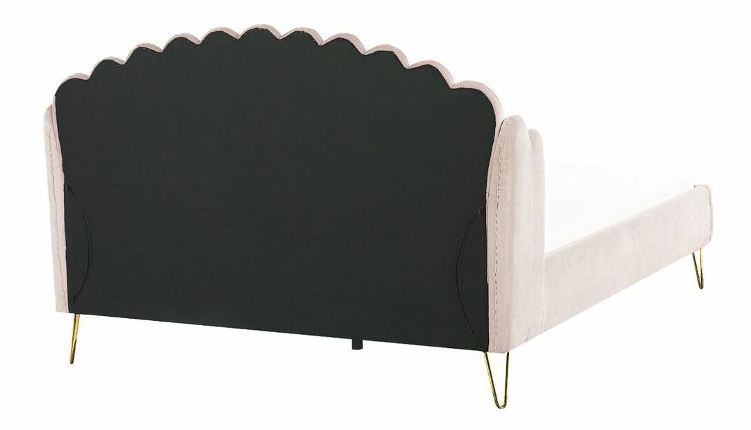 Franciaágy 180 cm Alise (bézs bársony) (ágyráccsal)