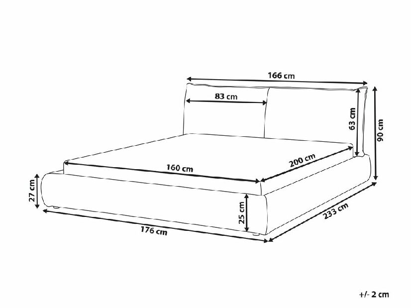 Pat matrimonial 160 cm Vetiver (bej) (cu somieră)