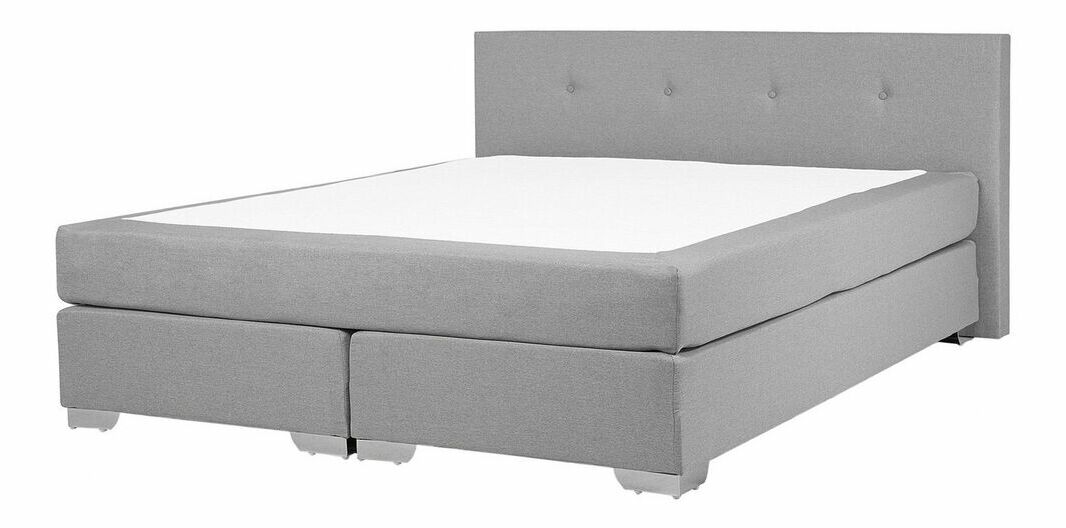 Manželská posteľ Boxspring 160 cm CONSOLE (s roštom a matracom) (sivá)