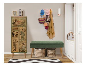 Mobilier pentru hol Feliz 732 (Stejar sonoma + Verde)