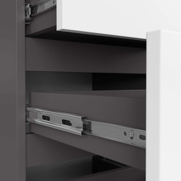 Comodă Cipriano II (grafit gri + Alb)