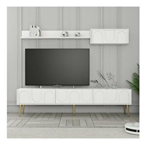 Mobilier living Bipemu 4 (alb + auriu) 