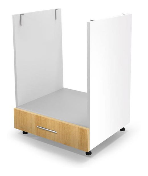 Alsó konyhaszekrény a sütőhöz Verlene (természetes fa + fehér)