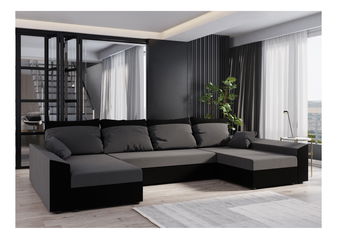 Rohová sedacia súprava U Paragon U (sivá + čierna)