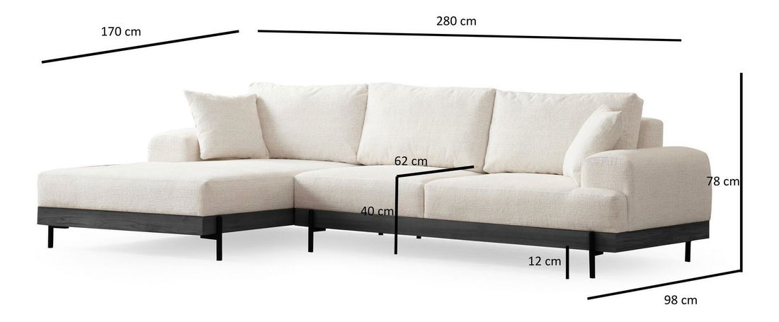 Colțar Etorella (S) (alb + negru)