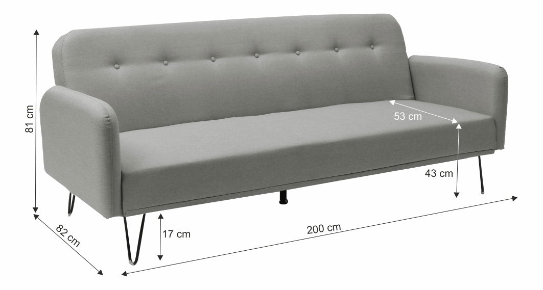 Kauč na razvlačenje Pulsiana (svijetlo siva)