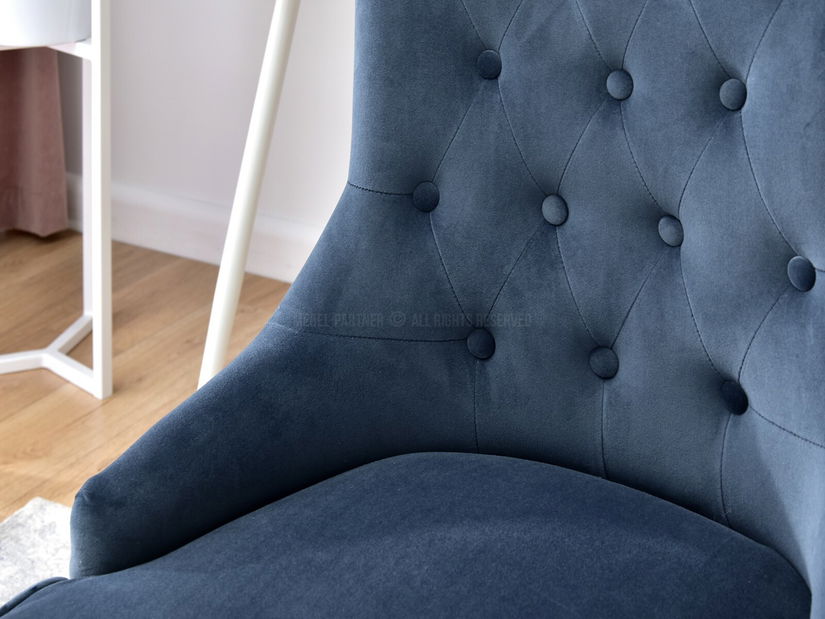 Stolička Sonia (sivomodrá + chrómová)