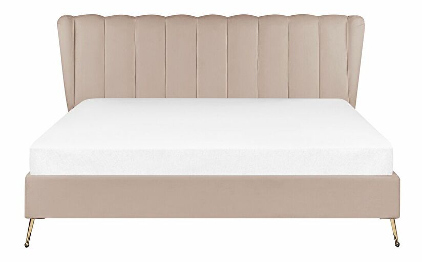 Bračni krevet 180 cm Mirabell (sivo-bež) (s podnicom) (s USB portom)
