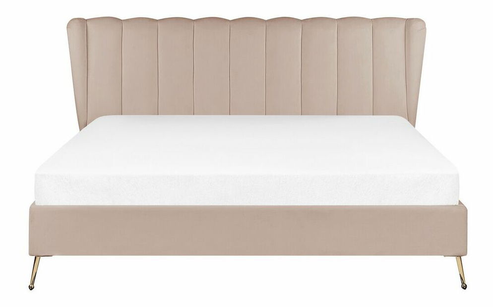 Franciaágy 180 cm Mirabell (szürkésbézs) (ágyráccsal) (USB porttal)