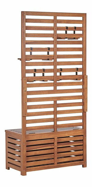 Vrtna klupa 80 cm- Magali (svijetlo drvo) (s prostorom za odlaganje)