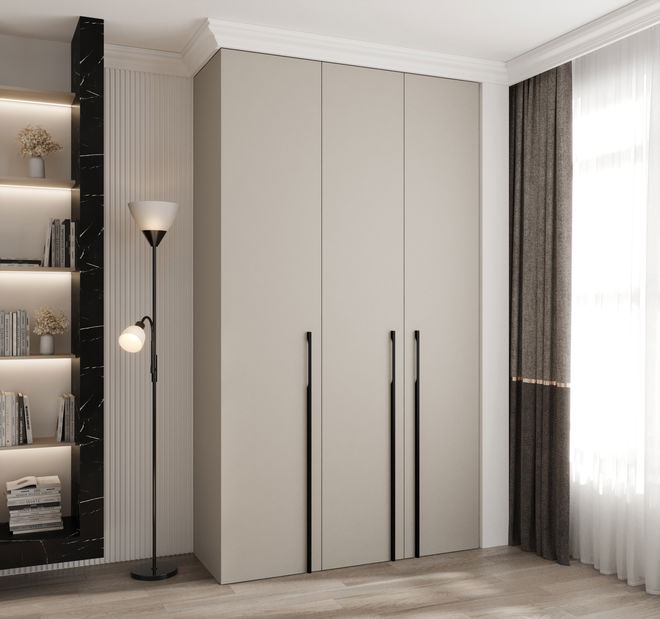 Ruhásszekrény 140 cm Carmela 40-3 (kasmír + fekete)