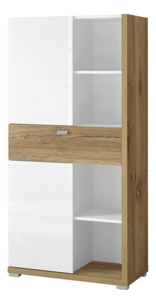 Komoda Laree Typ 44 (dub flagstaff + lesk biely)