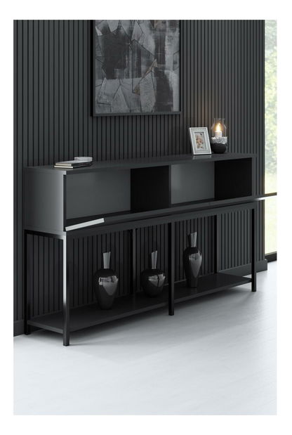 Konzolasztal Vibubi 1 (antracit + fekete) 