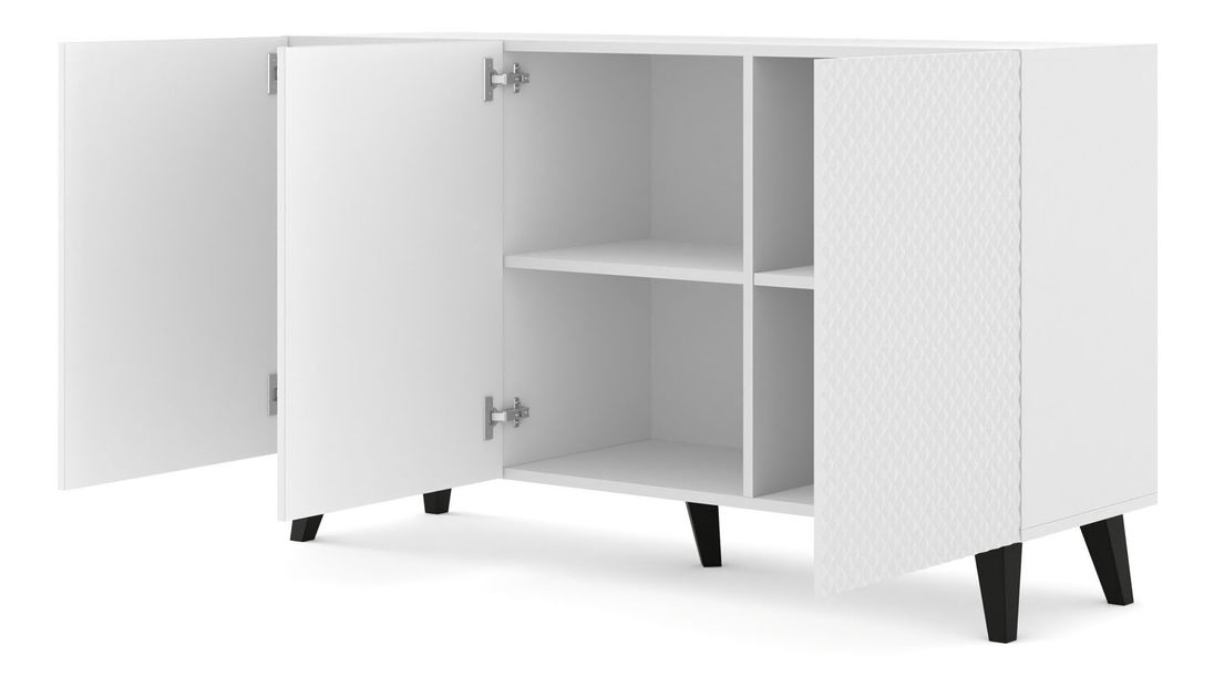 TV stolić/ormarić HG 150 2D1S Rowanna (bijela sjajna + crna)