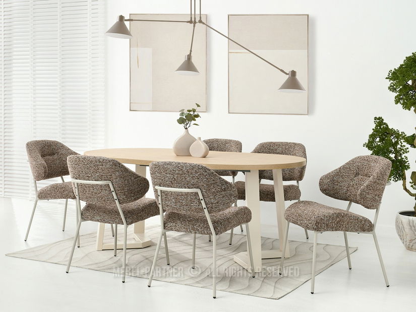 Stolička Estrida K (tmavobéžová + sivá)