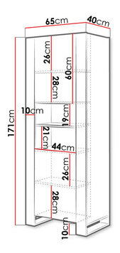 Dulap cu rafturi Empora (Stejar wotan + antracit) 