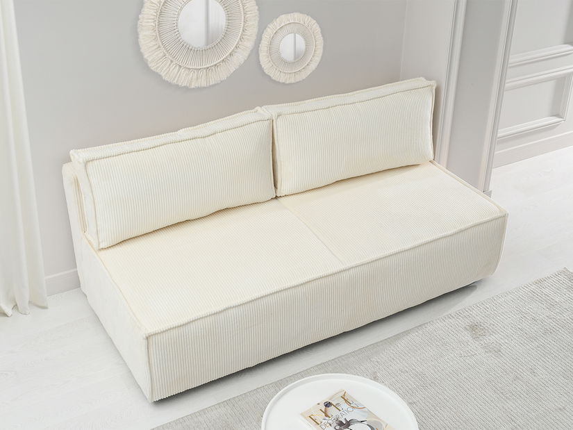 Pohovka dvojsedačka Nazismo (krémová + čierna)