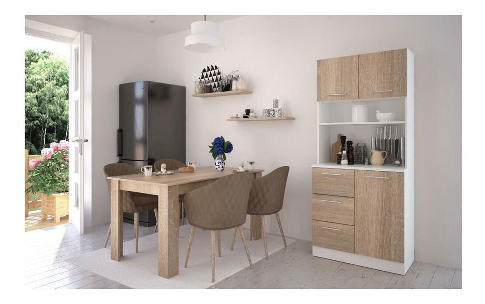 Kuhinjski kutak Lester NEW (bijela + hrast sonoma)