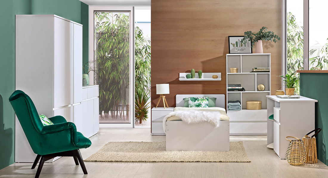 Jednostruki krevet tip AR9 90x195 cm Alishia (bijela mat)