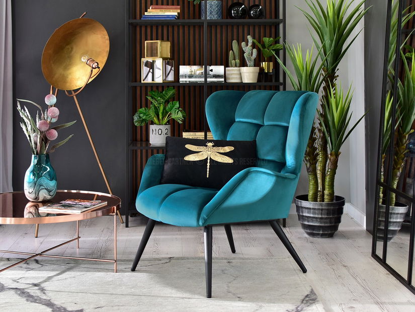 Fotoliu Kikino (turcoaz + negru)