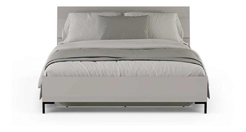 Franciaágy 160 cm Demandaron (taupe + silverjack tölgy) (ágyráccsal) (tárolóhellyel)