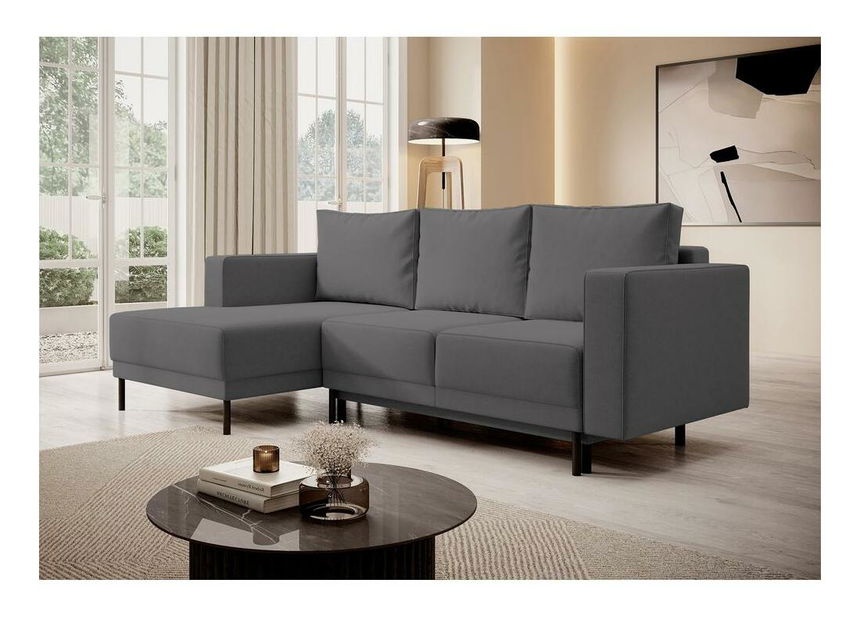 Sarokkanapé Rodriguez mini (B) (világos szürkés fekete + fekete)